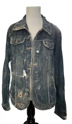 Buy Vintage ‘Old Navy’ Distressed Destroyed Bleached Jean Jacket Denim Sz XL • 21.64£