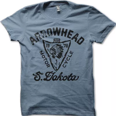 Buy Arrowhead Indian Biker South Dakota Scout Custom Motorcycle T-shirt 7002 • 13.95£