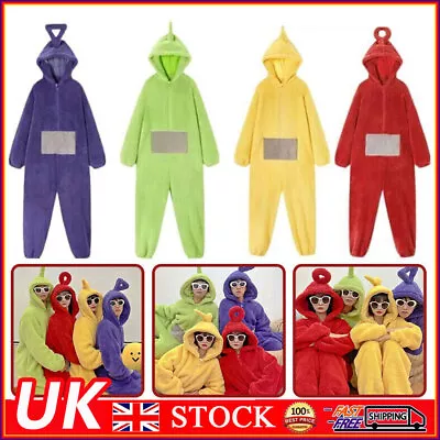 Buy Adult Kids Teletubbies Costume Disi Onesis Lala Cosplay Jumpsuit Pajama Fancy UK • 15.65£