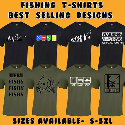 Buy Mens Fishing T-shirt Designs Gift For Carp Fisherman Dad Husband Son Clothing • 4.99£