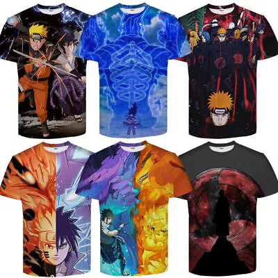 Buy Kids Boys Girls 3D Anime Naruto Casual Short Sleeve T-Shirt Tee Top Gift 2-12Yrs • 6.99£