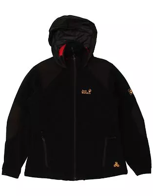 Buy JACK WOLFSKIN Womens Hooded Windbreaker Jacket UK 14/16 Large Black BO28 • 39.95£