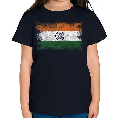 Buy India Distressed Flag Kids T-shirt Top BharÔt Bh?rata Bh?rat Indiy? Indian • 9.95£
