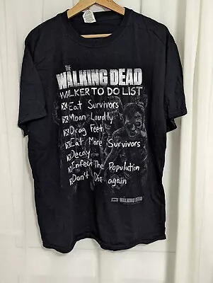 Buy Black Graphic T Shirt The Walking Dead To Do List Size L • 8.99£