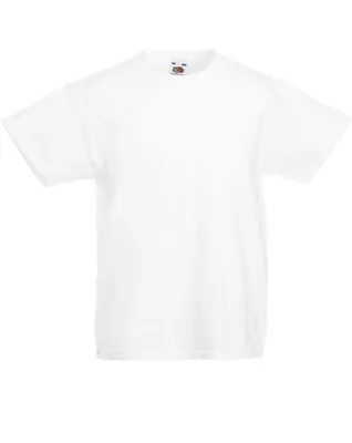 Buy 4 X Plain White Fruit Of The Loom T-shirts Age 14-15 Brand New & Sealed • 8£