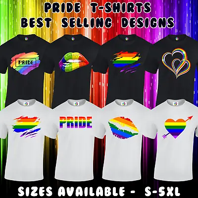 Buy Pride T Shirt Mens Unisex Gay Pride Lesbian Lgbtq Rainbow Flag Parade Fashion • 4.99£
