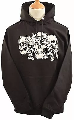 Buy Unisex Warm Hoodie Hoody See No Evil Skulls Skeletons Goth Wise Monkeys S-5xl • 34.50£