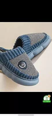 Buy Mens Comfy Blue Slippers New Size 8.5/9 • 5.25£