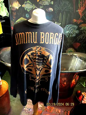 Buy Mens 1999 Vintage Dimmu Borgir T Shirt Xl  Gc Spellout Graphic Band Long Sleeve • 9.99£