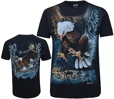 Buy New Eagle Wolf Native American Indian Biker T- Shirt Front & Back Print M - 3XL • 10.99£