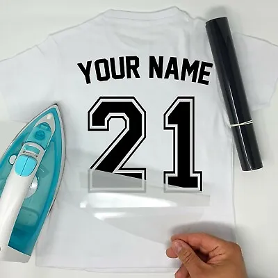 Buy Sport Numbers Iron-On Football T-Shirt Transfer Vinyl Player Name White Black • 12.47£