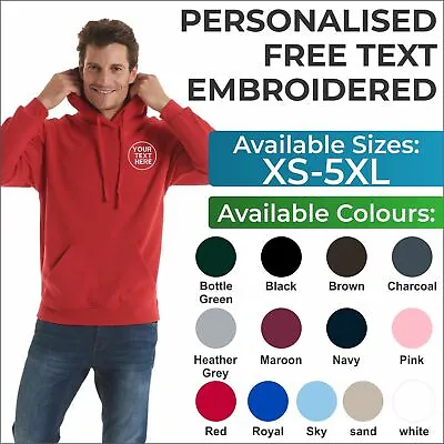 Buy Personalised Embroidered Uneek UX4 Custom Workwear Hooded Sweatshirt Casual TOP • 14.89£