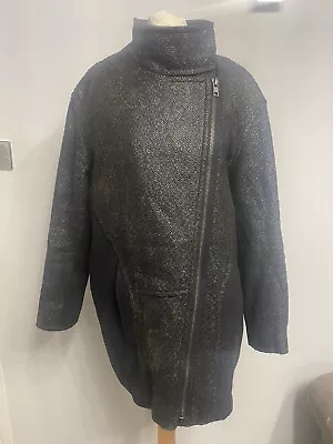 Buy Label Lab Coat Jacket Size 12 Black & Grey Snake Pattern Zip Wool Blend  • 9.26£