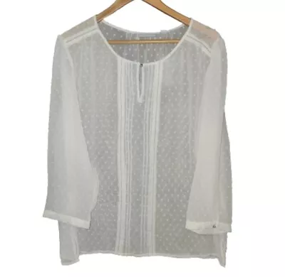 Buy NWT NY&C Blouse Size XL Sheer Top White Layer Long Sleeve Lightweight New • 15.59£