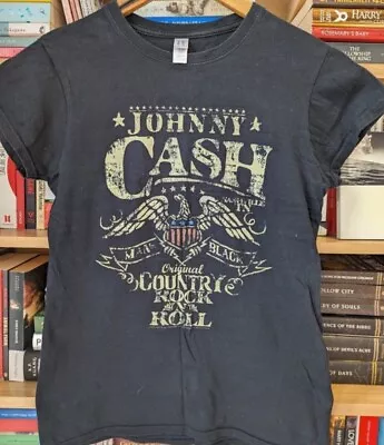 Buy Johnny Cash T Shirt Country Rock Band Merch Tee Ladies Size Medium Black • 14.30£