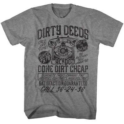 Buy ACDC Dirty Deeds Done Dirt Cheap Men's T Shirt Official Band Merch • 41.26£