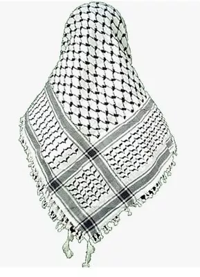 Buy New Palestinian Shemagh Desert Scarf Keffiyeh Head Wrap Black And White Unisex • 9.99£