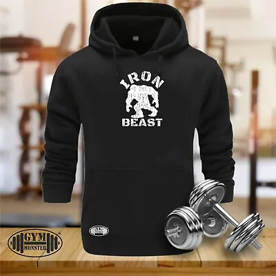 Buy Iron Beast Hoodie Gym Clothing Bodybuilding Training Workout Exercise Boxing Top • 20.99£