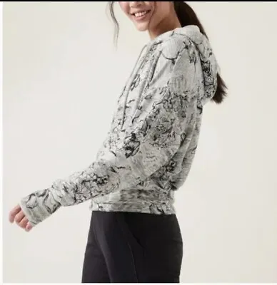 Buy Athleta Balance Hoodie Sweatshirt In Eden Floral Gray Size 2X  • 33.75£