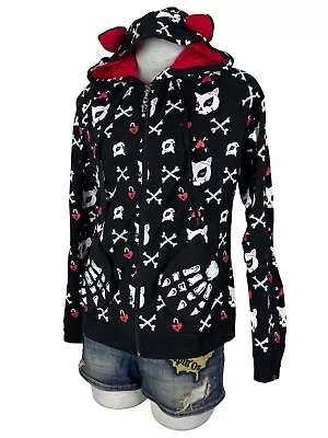 Buy Jawbreaker Goth Punk Rock Emo Cat Skull Bones Black Hoodie • 37.88£