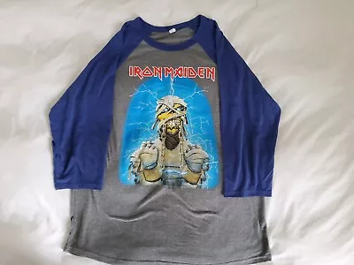 Buy Iron Maiden Powerslave World Slavery Tour Baseball Raglan T Shirt XL • 45£
