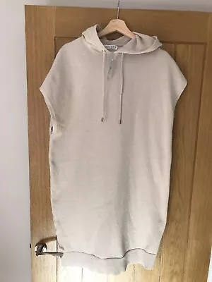 Buy Ladies Size S UK 10-12 Oversized Beige Sleevless Hoodie Jumper Primark Autumnal • 13.99£