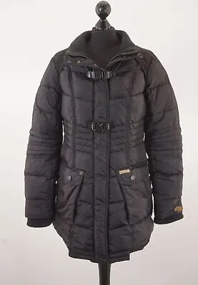 Buy Khujo Ladies Winter Jacket Aque 2XL Black Uni Half Long Padded A1317 • 61.05£