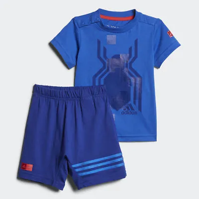 Buy Adidas Marvel Spider-Man Summer Set Infant Kids T-Shirt & Short Full Set CE9817 • 29.95£