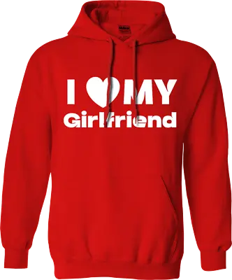 Buy I Love My Girlfriend Hoodie Heart Love Valentines Day Party Joke Novelty Gifts • 16.99£