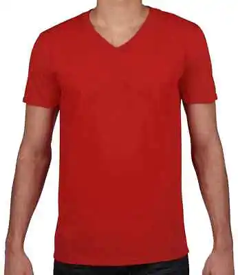 Buy Gildan SoftStyle Cotton Short Sleeve Vee V-Neck T-Shirt Tee S - 3XL • 7.99£