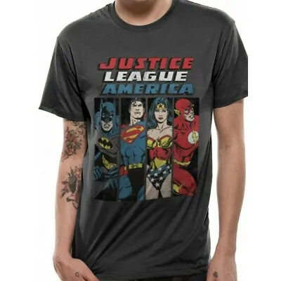 Buy DC Grey Unisex T-Shirt Justice League Batman Wonder Woman Official XL • 11.95£