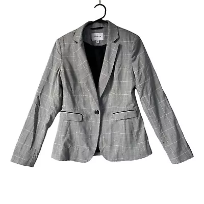 Buy Preview Womens Jacket Size 8 Black Check Button Close Collar Lined Pockets  • 17.25£