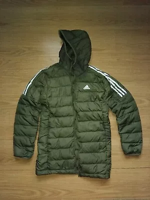 Buy Adidas Essentials Down Parka Jacket Winter Coat - Olive / Green | Size S (Small) • 15£