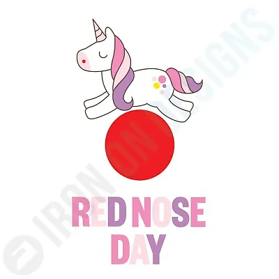 Buy Comic Relief - Red Nose Day Unicorn - Iron On Tshirt Transfers - A6 A5 A4 • 3.77£