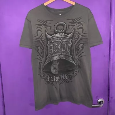 Buy Liquid Blue AC/DC Hells Bells Graphic Band T-Shirt Khaki Green Size Medium M • 0.99£