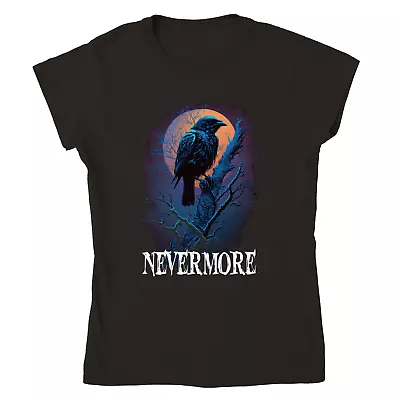 Buy The Raven Nevermore Edgar Allan Poe T-Shirt Tee Women's • 24.32£