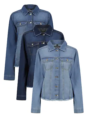 Buy Brand New Ladies Denim Style Washed Detail Jacket Denim Blue Size S-XXL • 6.80£