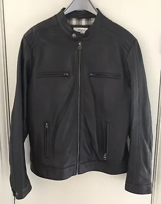 Buy Mens Ashwood ‘Bristol’ (2199) Black Leather Biker Style Jacket - 42” • 89.99£