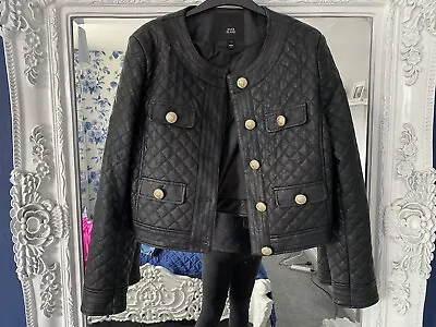 Buy River Island Faux Leather Quilted Jacket 14-16 • 15£