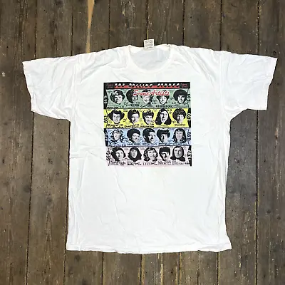 Buy Vintage The Rolling Stones T-Shirt 90s Graphic Short Sleeve Tee White, Mens XL • 20£