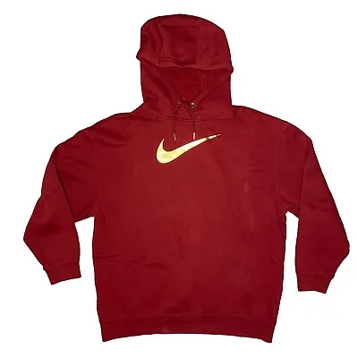 Buy  Nike Hoodie Womens Sportswear Shine Pullover Dark Red Gold BV4986 677 • 10£