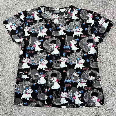 Buy Disney Aristocats In Paris Scrubs Top Women's Large Black 'It's All About Moi' • 6.87£
