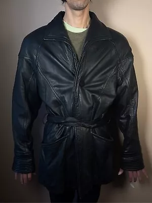 Buy Leather Blazer Jacket Trench Coat Grunge Goth Matrix Bomber  • 60.81£