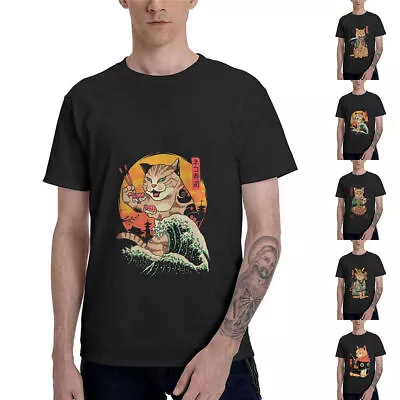 Buy Anime Men Women Kitten Cat Print Animal T Shirt Short Sleeve Blouse Tops Tee New • 11.11£