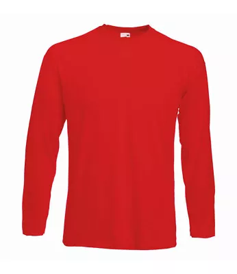 Buy Fruit Of The Loom Cotton Long Sleeve Value Tee T-Shirt • 9.99£