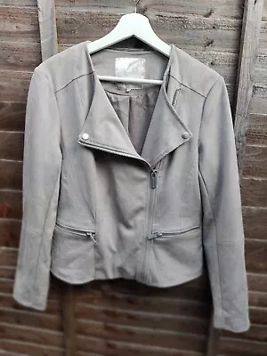 Buy Rjr. John Rocha Y2k Women's Soft Cozy Biker Jacket In Grey/Silver • 24.50£