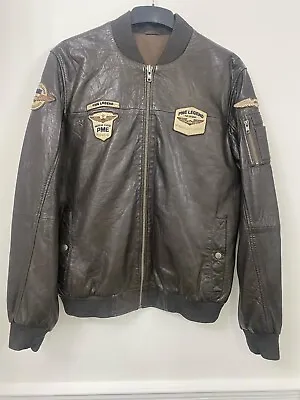 Buy Leather Jacket Mens - Light Leather Dark Brown PME • 195£