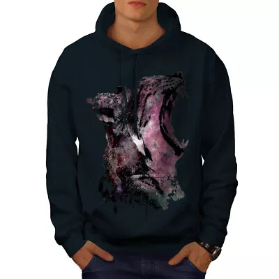 Buy Wellcoda Leopard Beast Wild Mens Hoodie, Cosmic Casual Hooded Sweatshirt • 25.99£