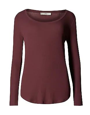 Buy New Fine Ribbed Top Womens Long Sleeve Round Neck T-Shirt Size 8 - Famous Store • 3.99£