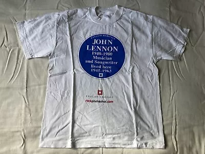 Buy John Lennon Blue Plaque English Heritage T Shirt White Large Hanes Beefy • 10£